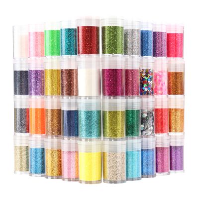 CIYOWTA Fine Glitter for Epoxy Resin, Set of 40 Colors, for Tumblers Cup Glass Slime, Cosmetic Ultra Fine Glitter for Nails Body Face Hair