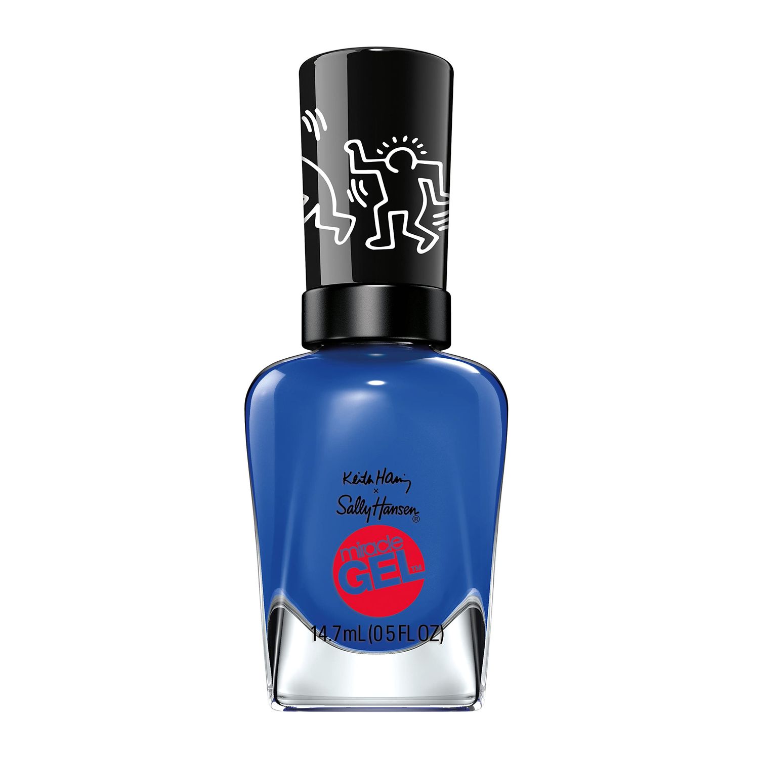 Sally Hansen Miracle Gel, Keith Haring Draw Blue In, Long Lasting, Gel-Like Formula, No UV Lamp Needed, Blue Nail Polish