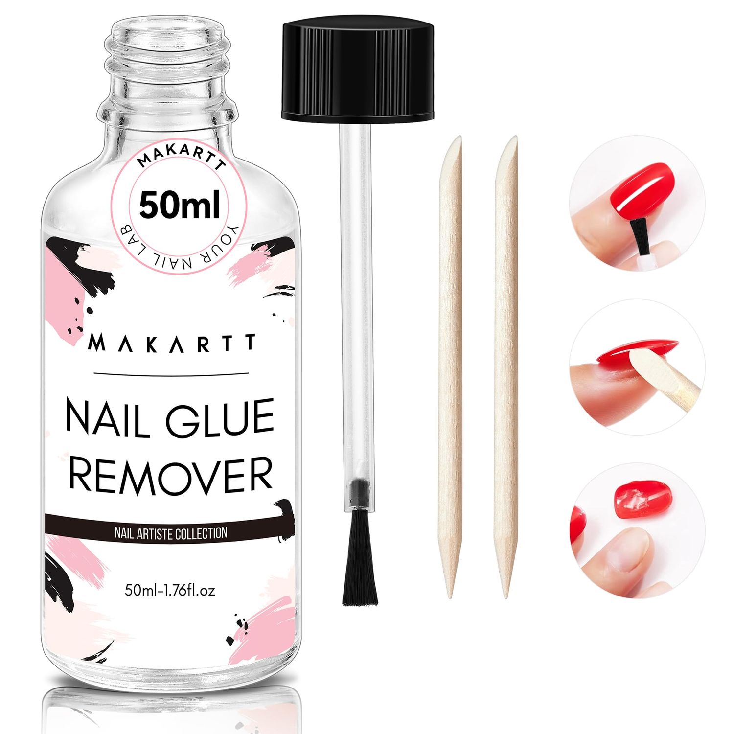 Makartt Nail Glue Remover: for Acrylics Press Ons - 50ML Debonder Without Acetone, Cant Remove Gel Polish