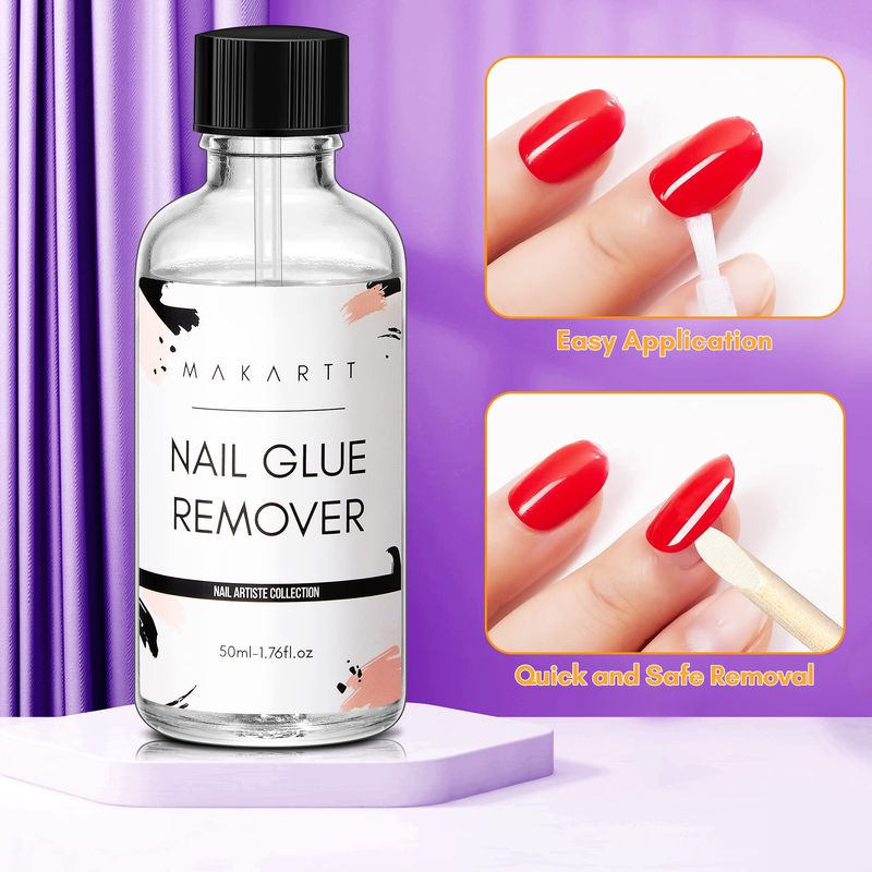 Makartt Nail Glue Remover: for Acrylics Press Ons - 50ML Debonder Without Acetone, Cant Remove Gel Polish