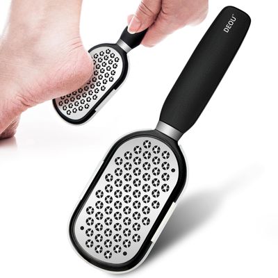 DEOU Metal Foot File SStainless Dead Skin Callus Remover for Dead Skin Professional Secure Foot Scrubber Heel Scraper Cracked Heels Repair Pedicure Tools for feet