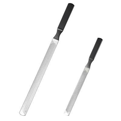 Dimeho 2 Pcs Toe Nail Files for Thick Nails, Professional Stainless Steel Nail File 4 Sides Fingernail Files with Anti-Slip Handle Dog Nail File Reusable Manicure Filer for Men Seniors and Dogs
