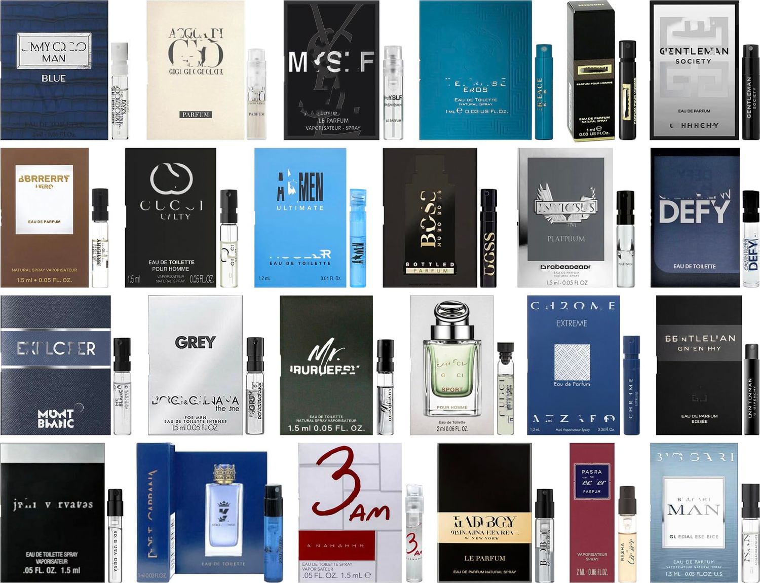 JRoBeauty Cologne High End Designer Fragrance Sampler Set for Men - (Pack of 9 Sample Vials)