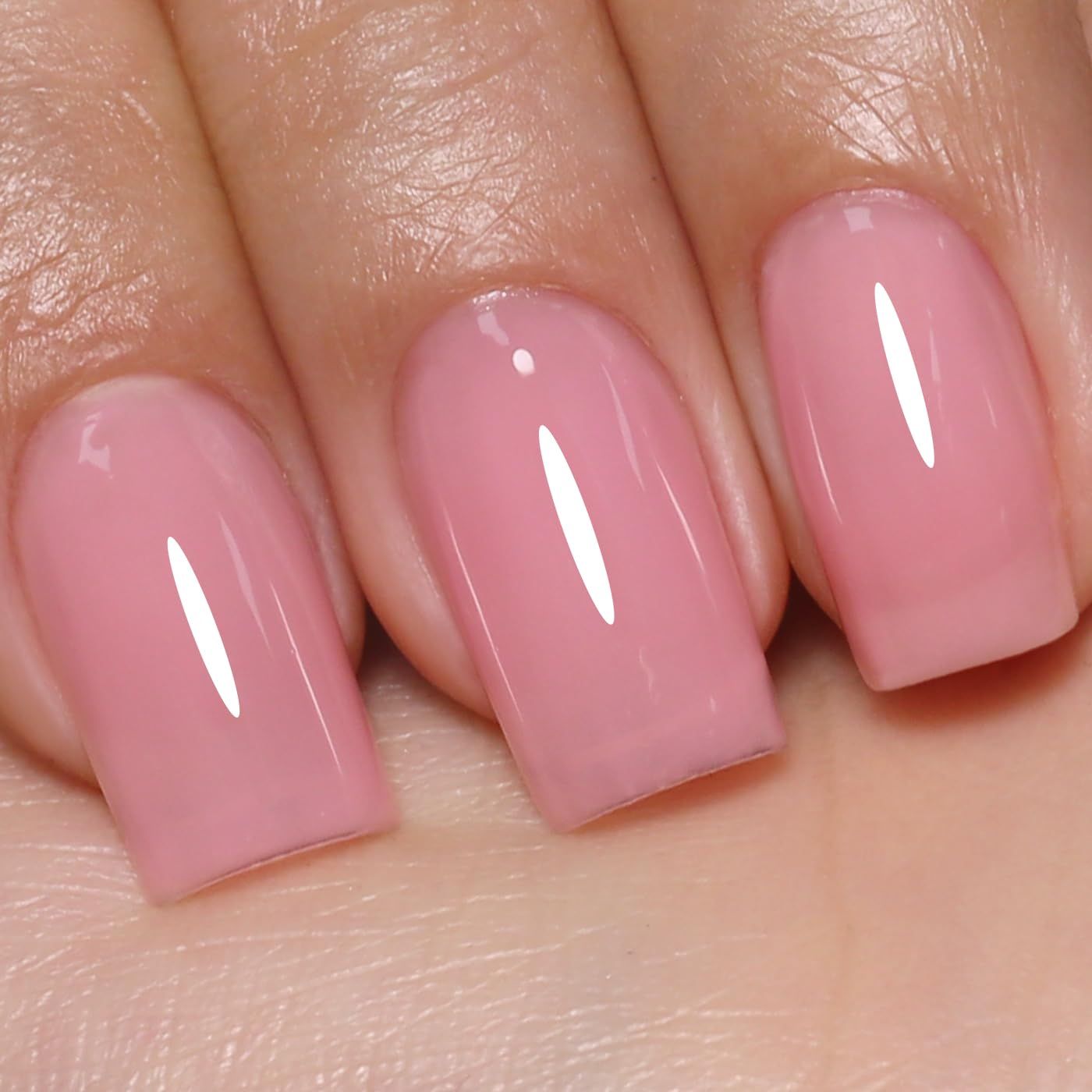 Imtiti Jelly Gel Nail Polish, Pink Sheer Jelly Gel Polish Spring Summer Translucent Art Manicure Salon DIY Design 10ML