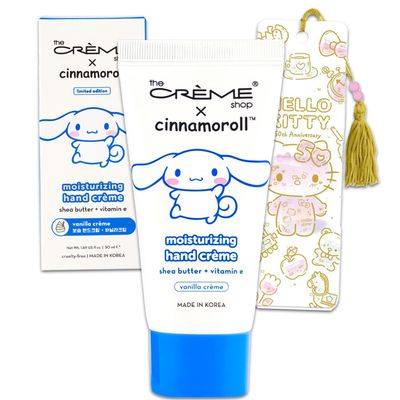 The Creme Shop x Cinnamoroll Hand Lotion Pack - Bundle with 1.69 Oz The Creme Shop x Cinnamoroll Lotion Scent Vanilla Creme Plus Bookmark | Sanrio Lotion Set
