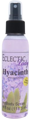 Eclectic Lady Hyacinth Body Spray, Double Strength, 4 ounces, Body Mist for Women with Clean, Light &amp; Gentle Fragrance, Cologne with Soft, Subtle Aroma For Daily Use