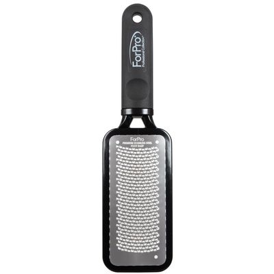 ForPro Professional Collection Premium Stainless Steel Foot Rasp, Colossal Foot File &amp; Callus Remover, Instantly Removes Calluses &amp; Smooths Cracked Heels, 10.75 L x 2.75 W, Black