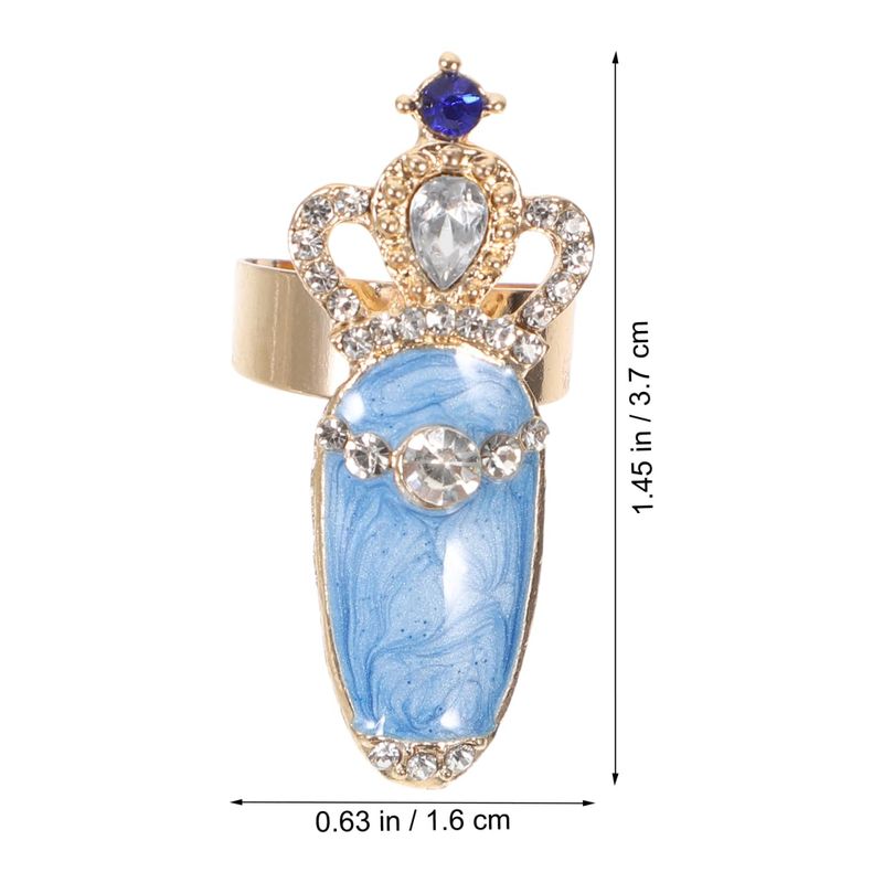10pcs Fingernail Rings Jewelry Women Crystal Fingertip Rings Knuckle Nail Ring Cover Nail Art Charm for Nail Decoration