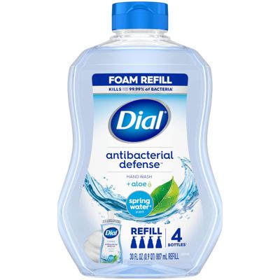Dial Antibacterial Foaming Hand Wash Refill, Spring Water, 30 Ounce