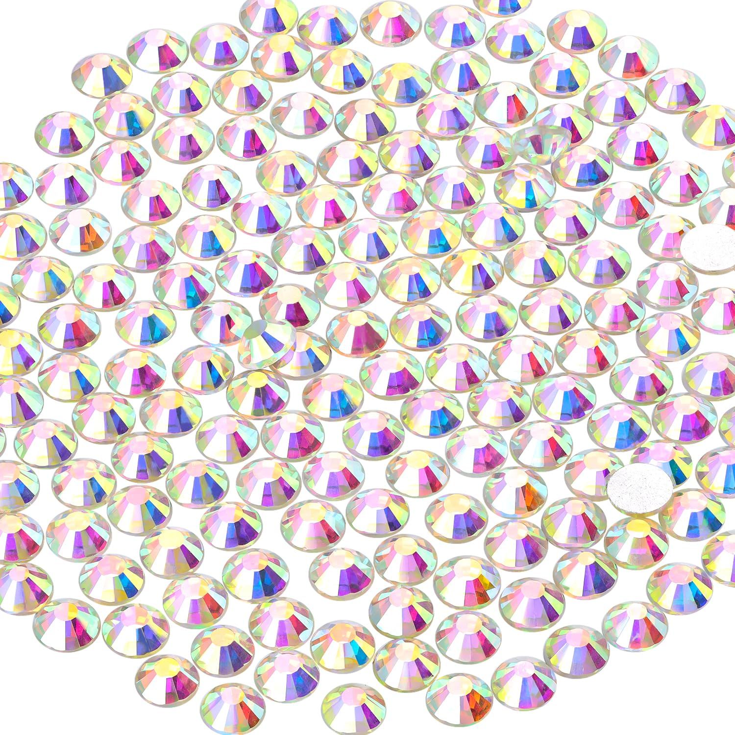 2000PCS SS20/5mm Crystal Rhinestones (Crystal AB) with 2Pcs 10ml B7000 Jewelry Glue, Bedazzling Flatback Glass Rhinestones for Crafting, Gems Diomand Charms for Tumbler Shoes Clothing Mugs Nail Art