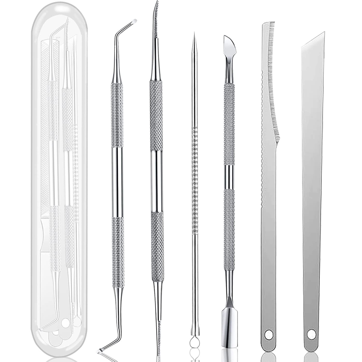 Ingrown Toenail Pedicure Tool Kit(7pcs), Nail Manicure Kit Stainless Steel Nail Care Treatment for Nail Correction Polish Pain Relief