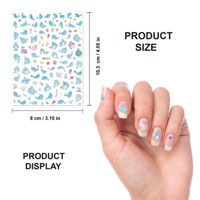 Konsait Nail Stickers Decals (1200 Designs), Self Adhesive 3D Nail Art Stickers Rainbow Diamond Nail Tips Decorations Manicure Decor for Kids Girls Birthday Party Favor Nail Salon Gift