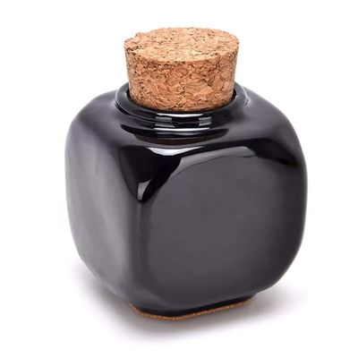 Porcelain Material Nail Art Acrylic Glass Dappen Dish Powder Liquid Bowl Holder Container With Soft Wooden Lid Nail Art Accessories (black)