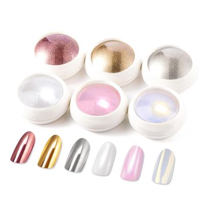 Chrome Nail Powder BISHENGYF -Fairy EffectGold Chrome Nail Powder Aurora Mermaid White Pearl Pink Chrome Powder For Nails, Metallic Mirror Pigment Glitter Dust For Manicure Decoration DIY