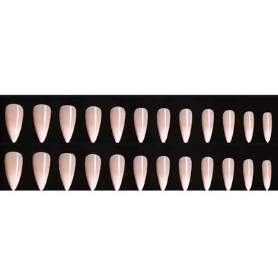 Hkanlre Bling Coffin Press on Nails Fake Nails Tips Full Cover Medium False Gradient Nails for Women and Girls 24PCS (Nude almond)