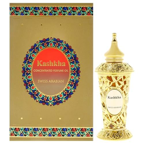 Swiss Arabian Kashkha - Luxury Products From Dubai - Long Lasting And Addictive Personal Perfume Oil Fragrance - A Seductive Signature Aroma - 0.6 Oz