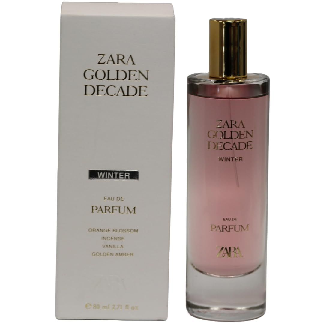 Zara Golden Decade Winter Perfume for Women Eau de Parfum 80ml (2.71 fl oz) Mandarin, Jasmine, Black Vanilla &amp; Amber Addictive Woody Floral Fragrance with Sophisticated &amp; Sexy Finish