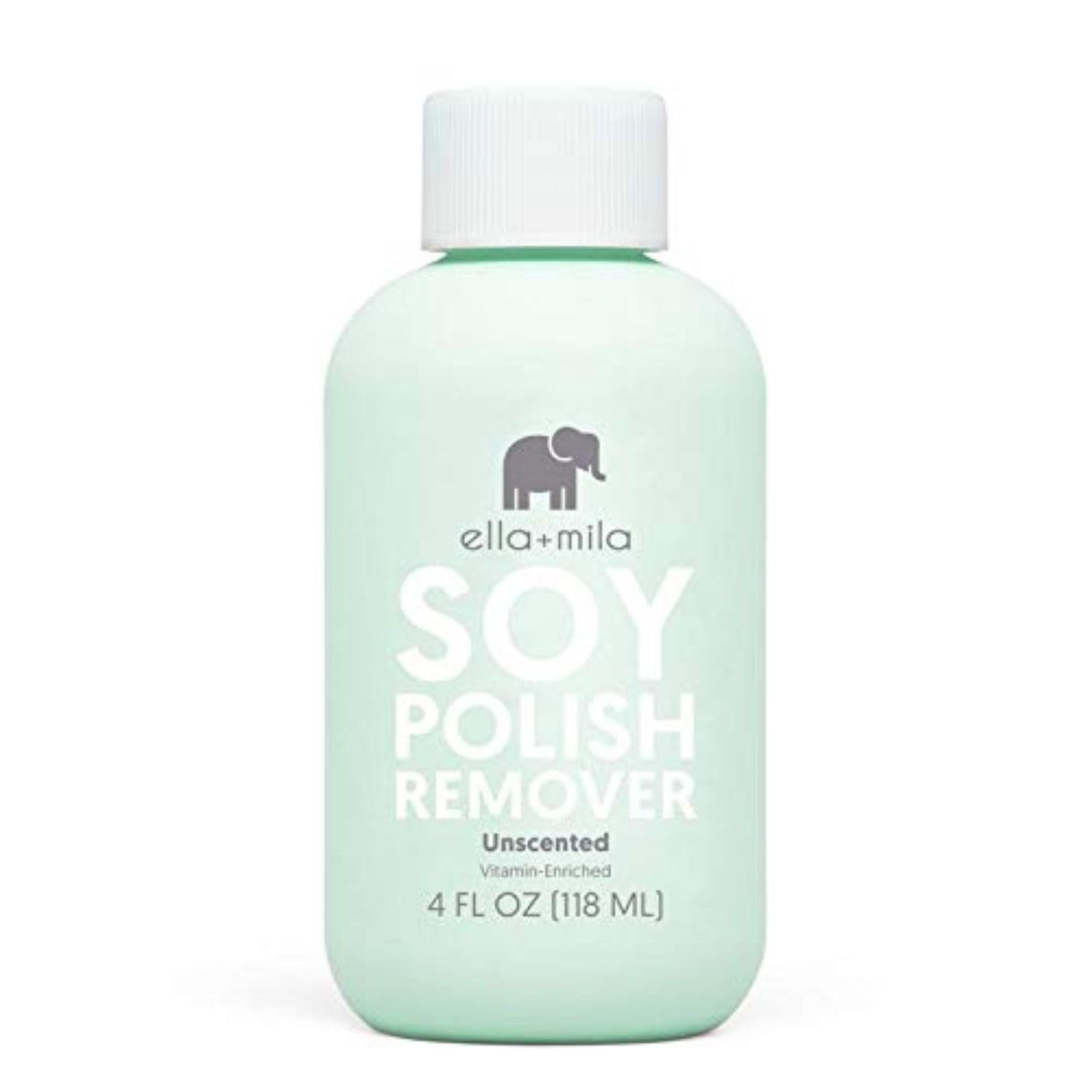 ellamila Soy Nail Polish Remover Non-Acetone Nail Polish Remover - Non-Toxic Fingernail Polish Remover - For Natural Nail Polishes - Unscented &amp; Enriched With Vitamins A, C &amp; E(4 fl oz) Teal