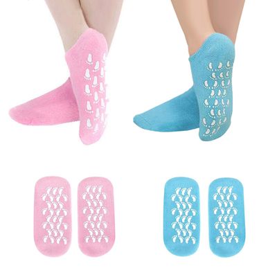 ZFYOUNG Moisturizing Socks, 2 Pairs Moisturizing Gel SocksSoft Feet Moisturizer Spa &amp; Pedicure Socks for Dry Cracked Heels, Calluses,Gel Spa Socks for Repairing (Blue&amp;Pink)