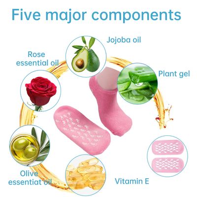 ZFYOUNG Moisturizing Socks, 2 Pairs Moisturizing Gel SocksSoft Feet Moisturizer Spa & Pedicure Socks for Dry Cracked Heels, Calluses,Gel Spa Socks for Repairing (Blue&Pink)