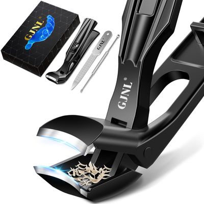 Toenail Clippers for Seniors Thick Toenails, Angled Head Large Toe Nail Clippers for Men with Wide Jaw Opening