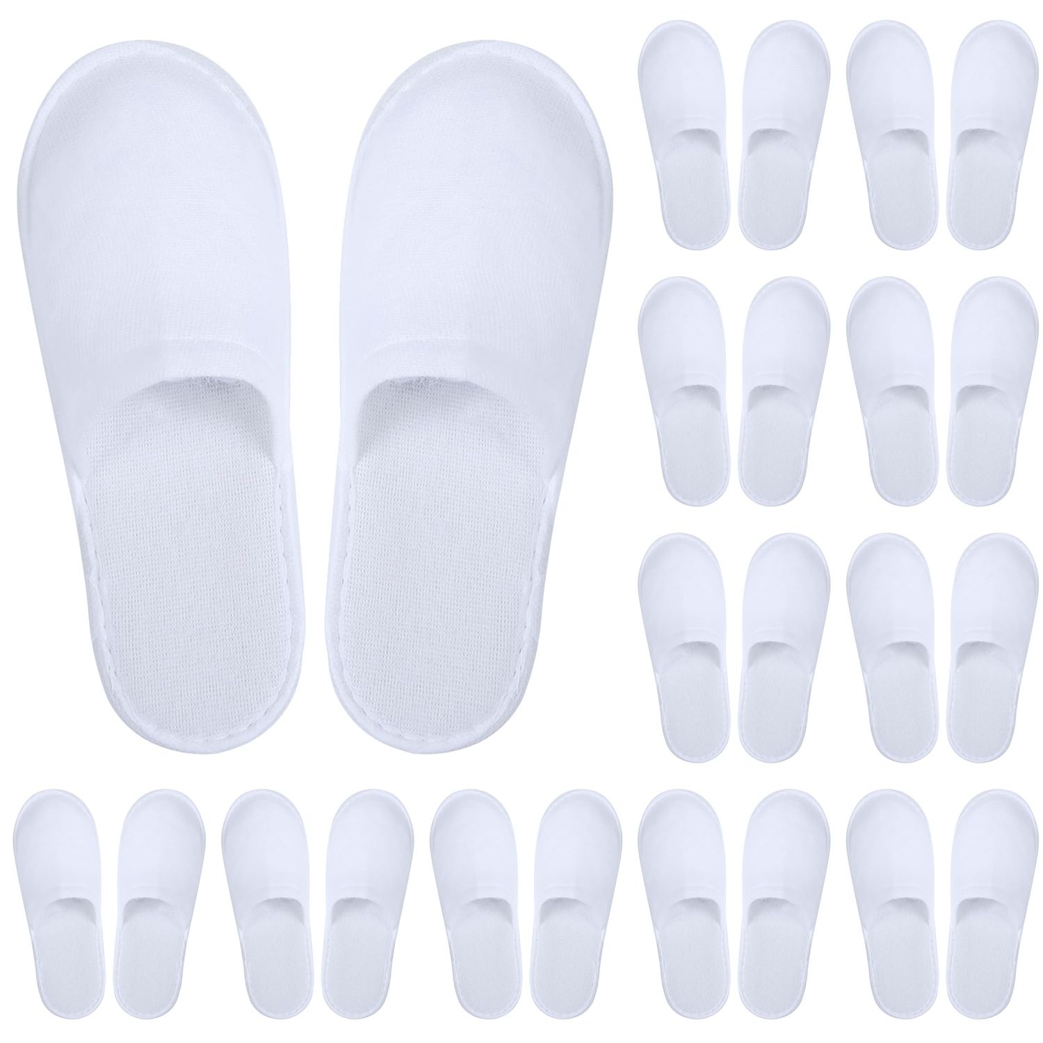 Aneco 12 Pairs Disposable Spa Slippers Fluffy Closed Toe Spa Slippers for Hotel, Home, Guest Use, Fits up to US Men Size 10 and Women Size 1