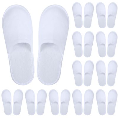 Aneco 12 Pairs Disposable Spa Slippers Fluffy Closed Toe Spa Slippers for Hotel, Home, Guest Use, Fits up to US Men Size 10 and Women Size 1