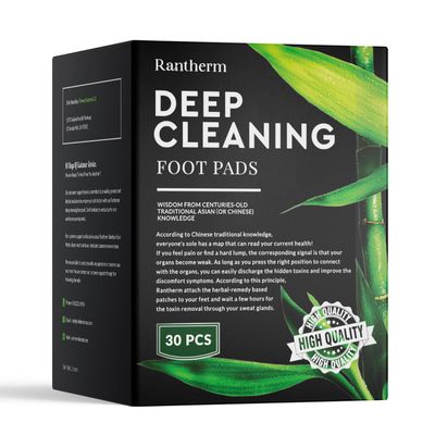 Rantherm Premium Deep Cleansing Foot Patches Pads: Bamboo Wood Ginger Feet Pads for Promoting Daily Relaxation and Sleeping 30 Packs