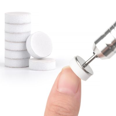 KADS 100Pcs Nail Nail Buffing Self-Adhesive Replaceable Sandpaper Polishing Files Sanding Pads with Stainless Steel Disc Drill Bit
