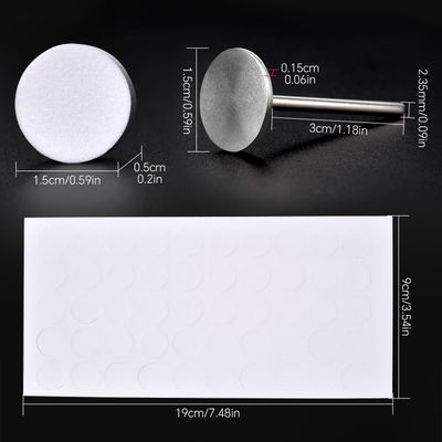KADS 100Pcs Nail Nail Buffing Self-Adhesive Replaceable Sandpaper Polishing Files Sanding Pads with Stainless Steel Disc Drill Bit