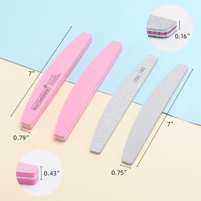 35 Count 100/180 Grit Nail Files and Buffers Kit, Reusable Sanding Buffing Blocks Sponge File Double Sides Emery Boards