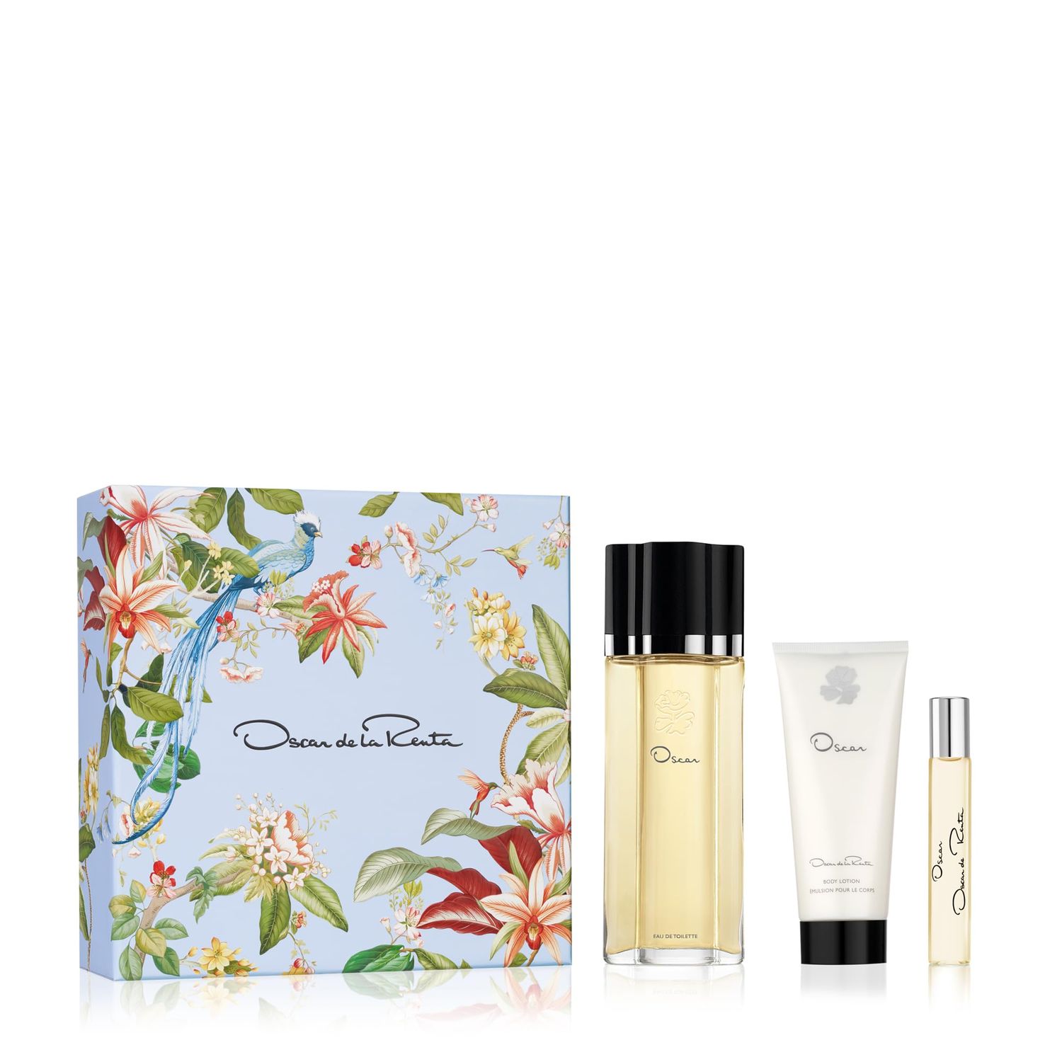 Oscar de la Renta Oscar, Oscar Signature Collection, Eau de Toilette 3 Piece Gift Set for Women - Perfume Spray 3.4 Fl. Oz, Purse Spray, Travel Spray 0.5 Fl. Oz, and Body Lotion 3.4 Fl. Oz.