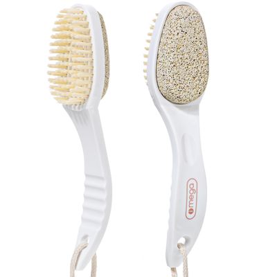 JIEYAO 2 in 1 Foot Pumice Stone Brush, Foot Brushes &amp; Pumice Exfoliator Pedicure Tools, Shower Foot Scrubber Brush Double-Sided Pumice Foot File Dead Skin Callus Remover for Foot Care