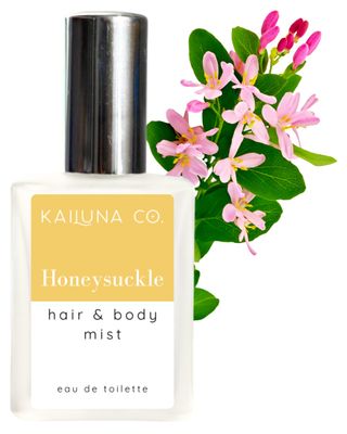 Honeysuckle Natural Hair &amp; Body Mist Spray, Pure Essential and Fragrance Oils, Alcohol-Free, Handmade in California, 0.5Fl Oz