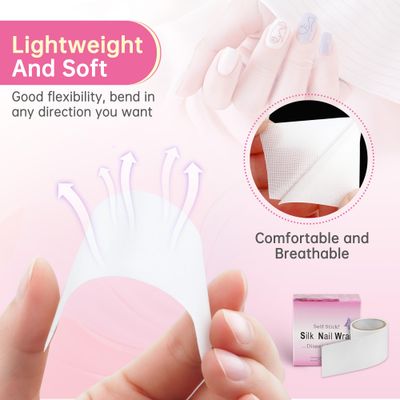 Beauty7 Nail Repair Fiberglass, Nail Wrap, Silk Nail, Splits Breaks Tape Reinforce Nail Protector, Self Adhesive, Easy Trimerable for UV Gel Acrylic Nail Art Accessories, Manicures Tool (1 piece)