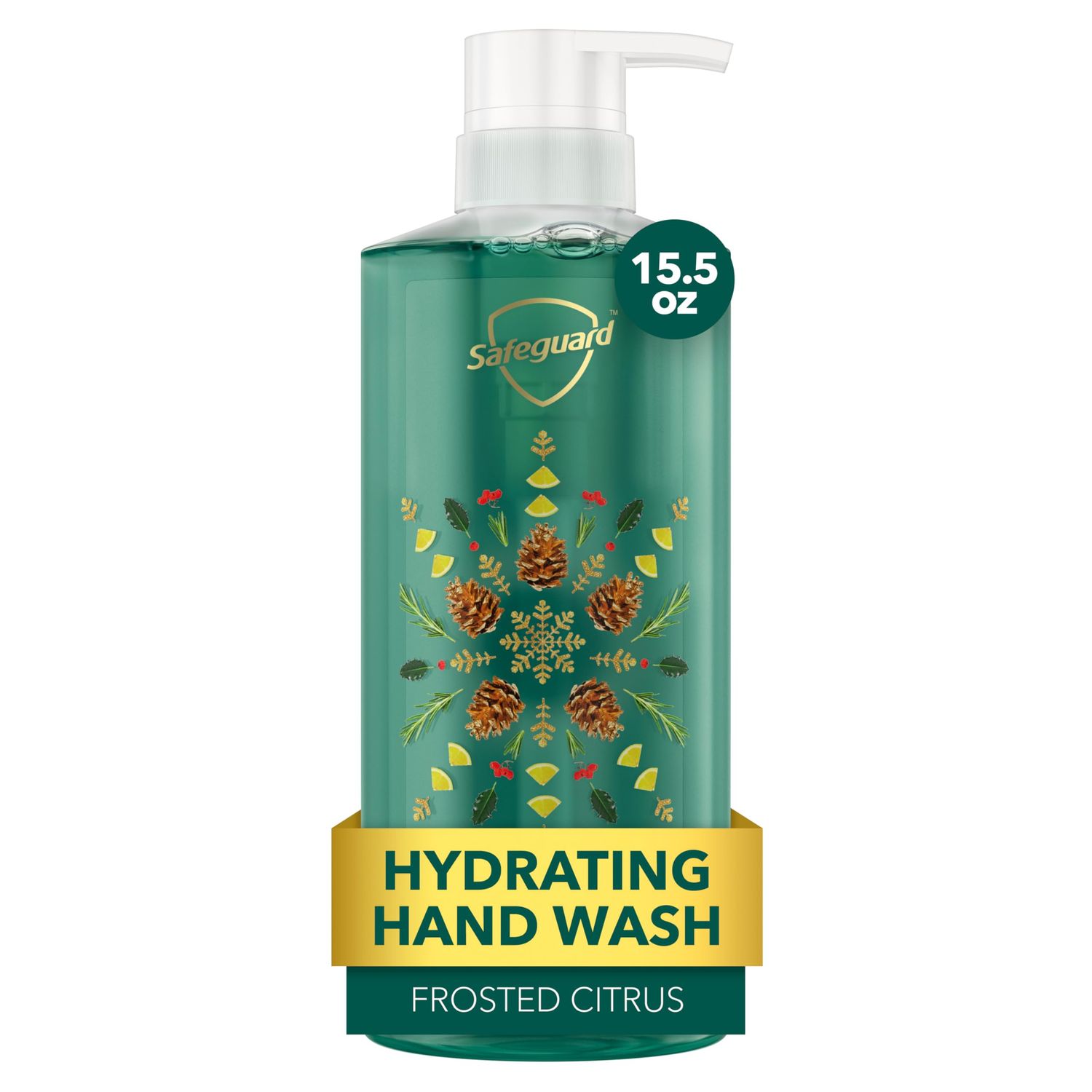 Safeguard Hydrating Liquid Hand Soap, Frosted Citrus Scent, Made with Plant Based Cleansers, 15.5 oz