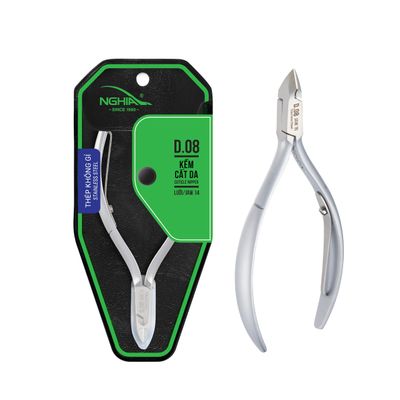 NGHIA Cuticle Nipper - D-08 JAW 14 | Stainless Steel | Durable and Sharp | Ergonomic Design | Grey Plated | Ideal for Salons and Home Use