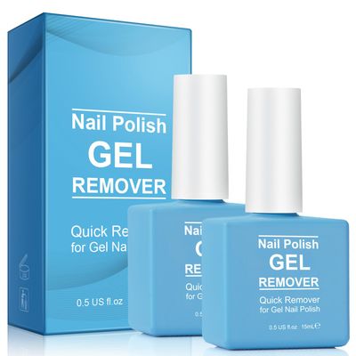 Gel Nail Polish Remover, (2pcs) Gel Polish Remover for Nails, No Need for Foil, Quick &amp; Easy Polish Remover In 2-3 Minutes, No Need Soaking Or Wrapping-15ml
