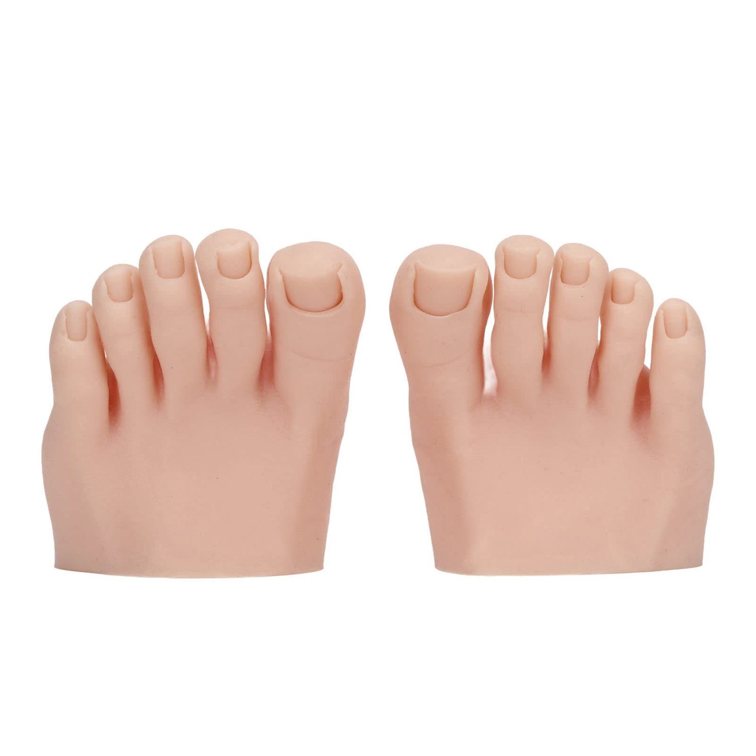 Nail Art Training Foot 1 Pair Fake Half Foot for Pedicure Practice, Soft Wear Resistance Silicone Practice Foot Pedicure Tattoo Practice Silicone Foot Model Acrylic Nails