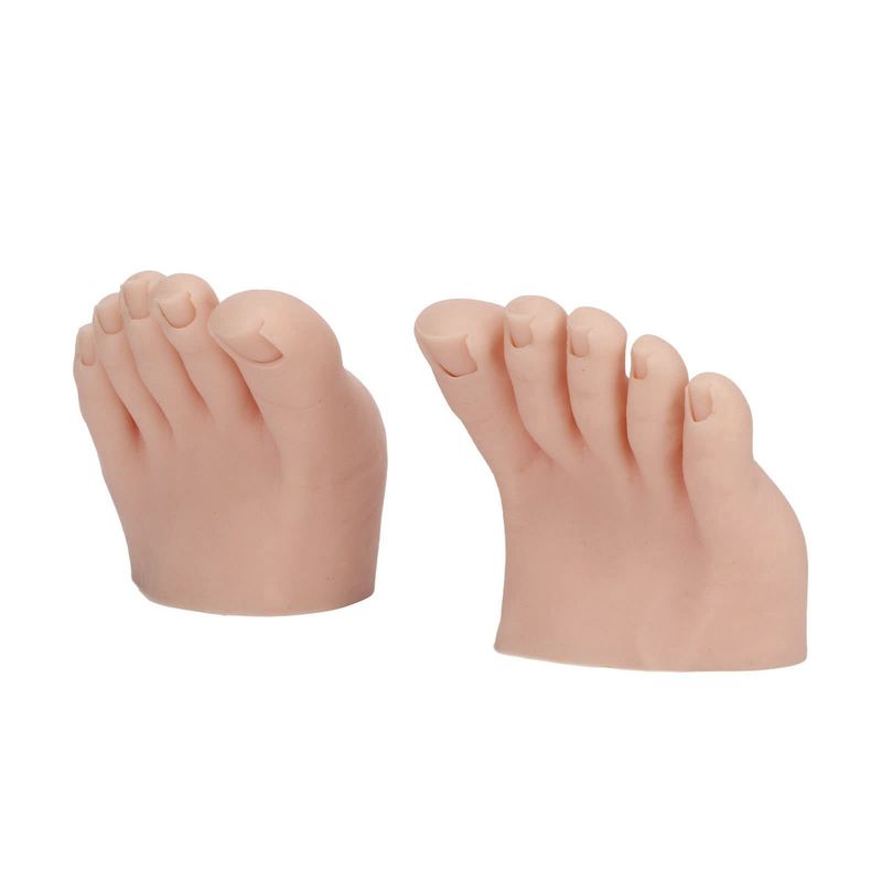 Nail Art Training Foot 1 Pair Fake Half Foot for Pedicure Practice, Soft Wear Resistance Silicone Practice Foot Pedicure Tattoo Practice Silicone Foot Model Acrylic Nails