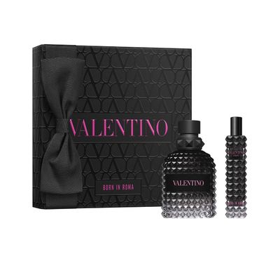 Valentino Born in Roma Uomo EDT Gift Set (Eau de Toilette Spray 1.7 fl. oz Travel Spray 0.5 fl. oz)