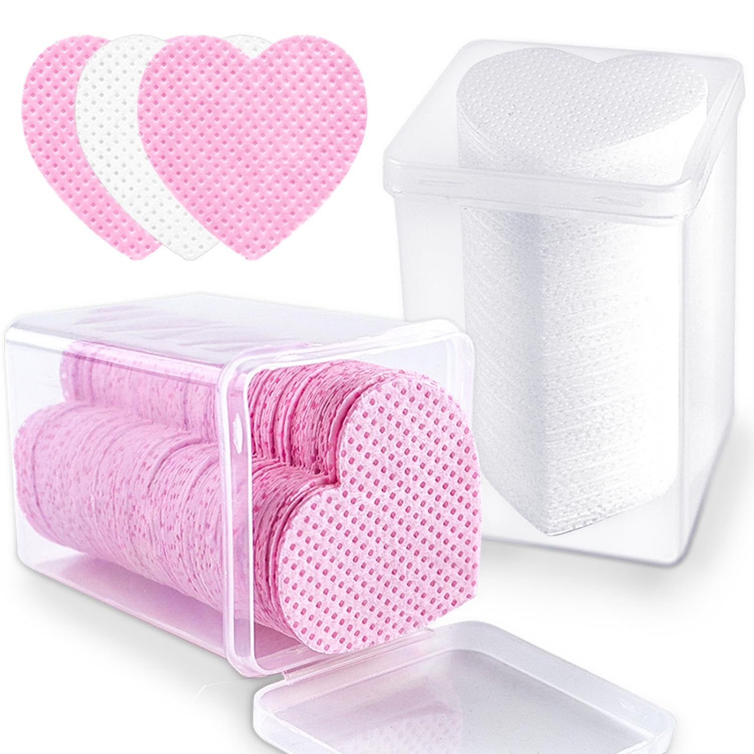 400Pcs Lint Free Nail Wipes,Nail Polish Remover Wipes,Eyelash Extension Glue Wipes,Nail Polish Remover Pads,Nail Supplies,for Lash Extension Supplies,Nail Art(White,Pink)