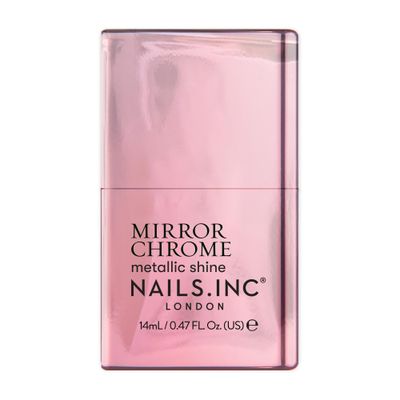 Nails Inc Youre Being Chromatic, Pink, Metallic Mirror Chrome, No Chip, Long Lasting, Quick Dry, Air Dry, Professional Manicures &amp; Pedicures, Fingernails &amp; Toenails, Vegan Nail Polish, 0.47 Fl Oz