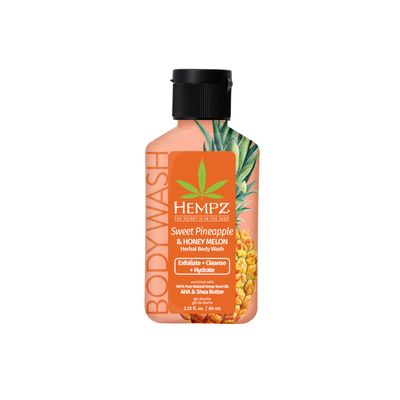 Hempz NEW Mini Body Wash, Sweet Pineapple &amp; Honey Melon Travel Size Shower Gel, 2.25 oz.