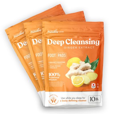 Nuubu | Ginger Deep Cleansing Foot Pads for Better Sleep &amp; Foot Care | Premium Japanese Organic Feet Pads with Ginger Powder (30 Pc)