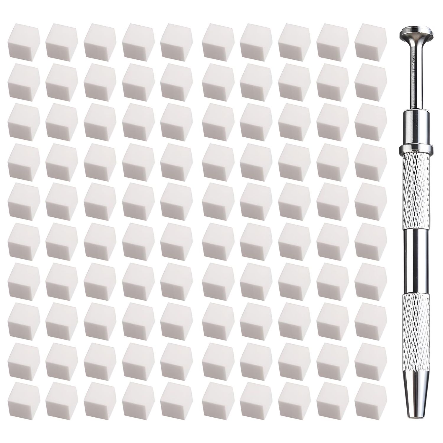 100 Pcs White Soft Nail Sponges for Ombre, 4 Claws Nail Sponge Metal Grabber,Ombre Nail Brush Nail Supplies Manicure Nail Art Tools Nail Accessories