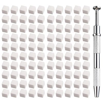 100 Pcs White Soft Nail Sponges for Ombre, 4 Claws Nail Sponge Metal Grabber,Ombre Nail Brush Nail Supplies Manicure Nail Art Tools Nail Accessories