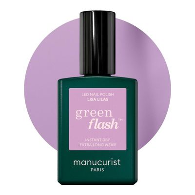 Manucurist Green Flash LED Gel Nail Polish Vegan 12-Free, Plant-Based (57) Gel Polish Made in France 0.5 fl oz (LISA LILAS)