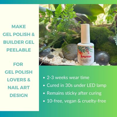 Peel Off Gel Base Coat Plus 15ml UV LED Light Non Toxic Vegan Cruelty Free New Upgraded Formula