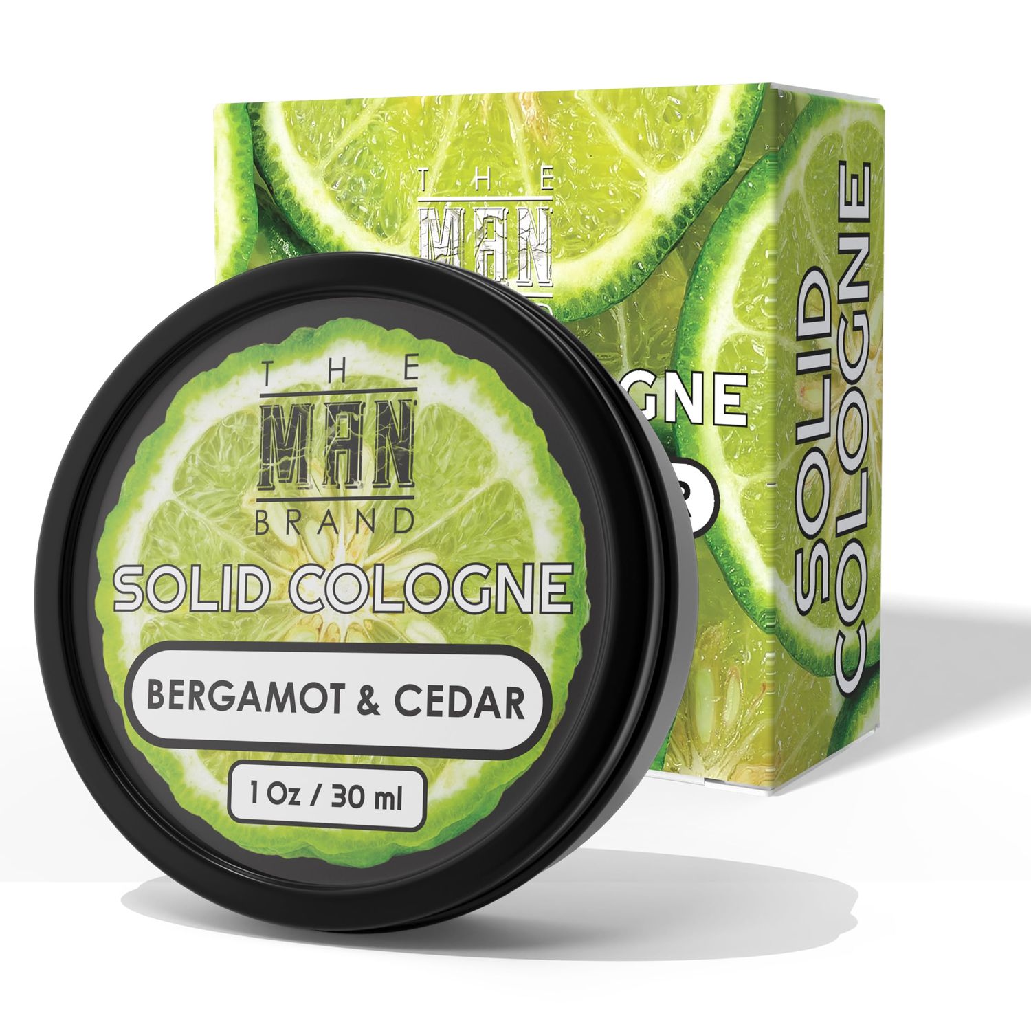 The Man Brand Solid Cologne Mens Bergamot and Cedar Solid Cologne Balm, Wax Bergamot Cologne for men, Solid Perfume with a Citrus Bergamot Scent (1 Ounce, Bergamot Perfume Mens Cologne Balm)